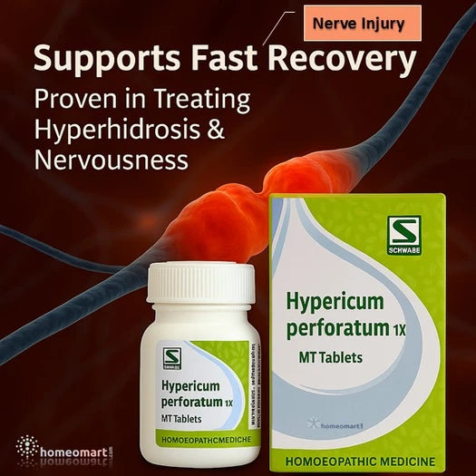 Schwabe Hypericum 1X Tablets Nerve Injury Tablets Homeopathic for Fast Relief & Healing, 0.12 kg