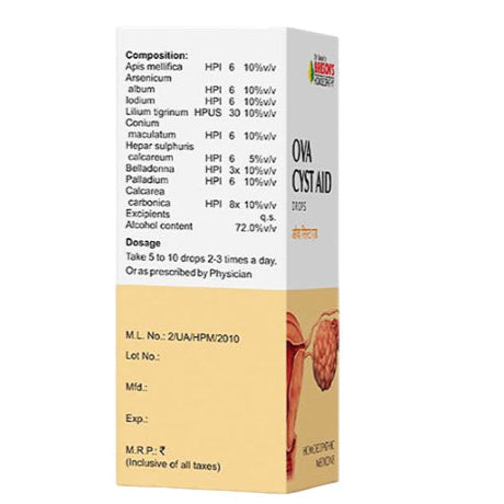 Bakson's Ova Cyst Aid Homeopathic Ovarian Cyst Drop for Pain & Hormonal Balance, 0.12 kg