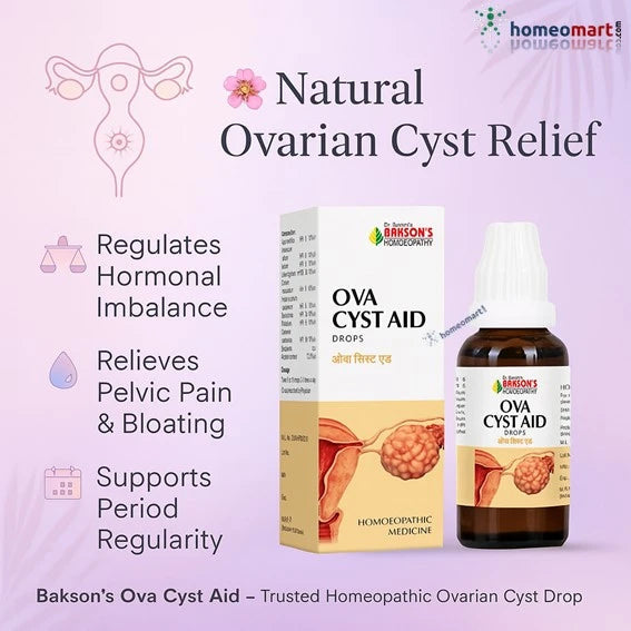 Bakson's Ova Cyst Aid Homeopathic Ovarian Cyst Drop for Pain & Hormonal Balance, 0.12 kg