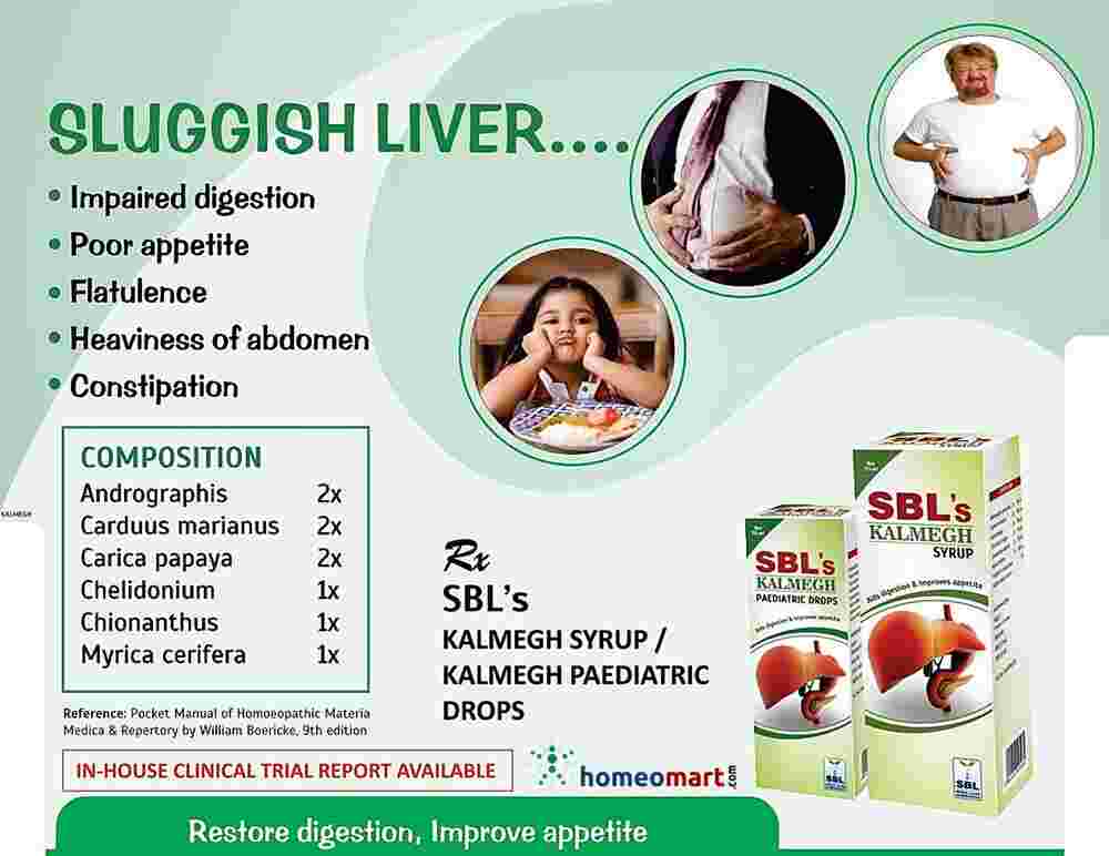 SBL Kalmegh Syrup & Drops for Indigestion, Gas, Constipation, 0.18 kg