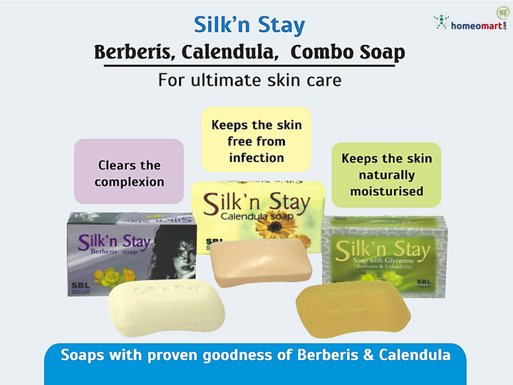 SBL Silk"n Stay Calendula Soap Antiseptic Herbal Soap for Clear, Moisturized Skin, 0.10 kg