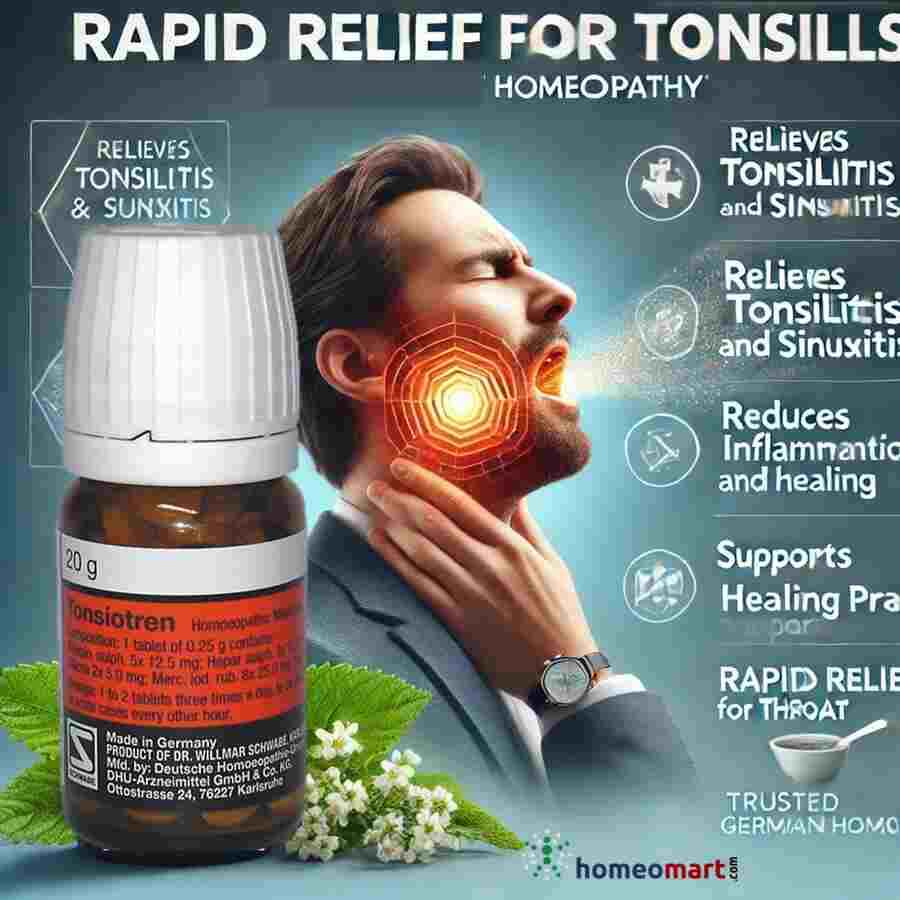 Schwabe German Tonsiotren Tablets for inflammation of Tonsils, Sinuses, 0.09 kg