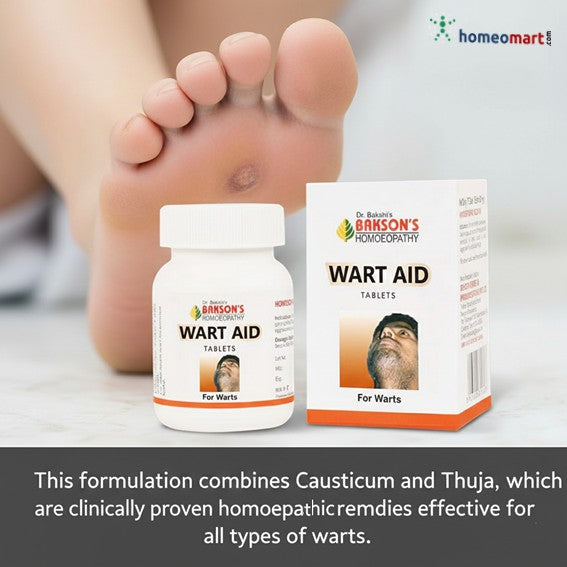 Bakson's Wart Aid Tablets Natural Homeo Remedy for Warts & Corns, 0.25 kg